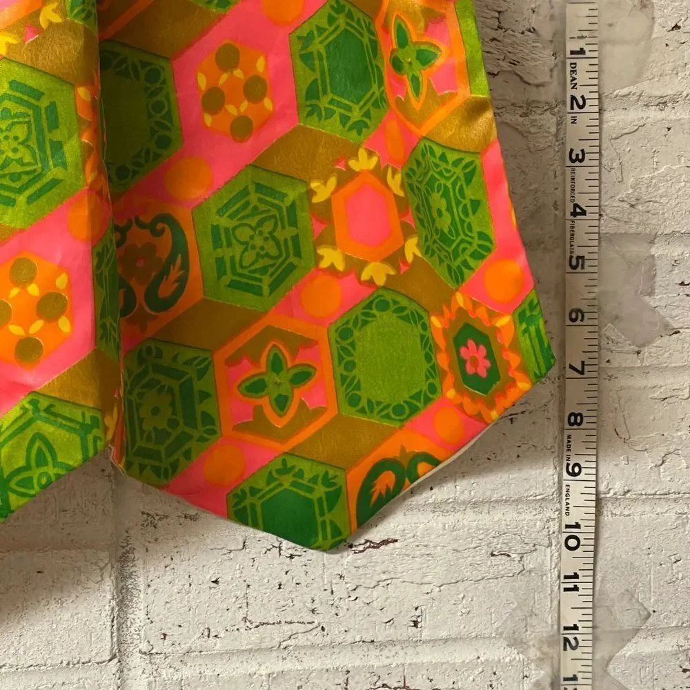 Vintage 60's Orange Retro Floral Half Apron Baking